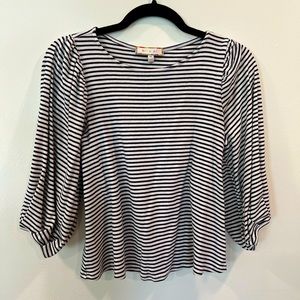 Anthropologie Balloon Sleeve Striped Blouse